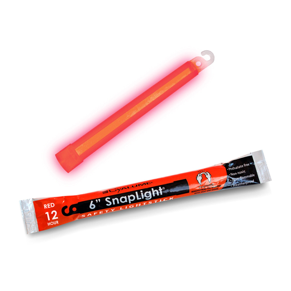 6 Inch Red Glow Stick - 10 Pack - Cyalume SnapLight